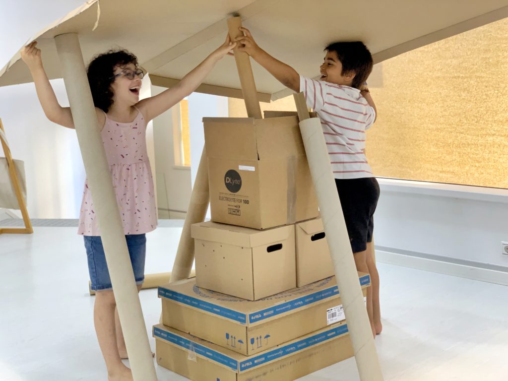 Large Scale Cardboard Boxes and Tubes Construction