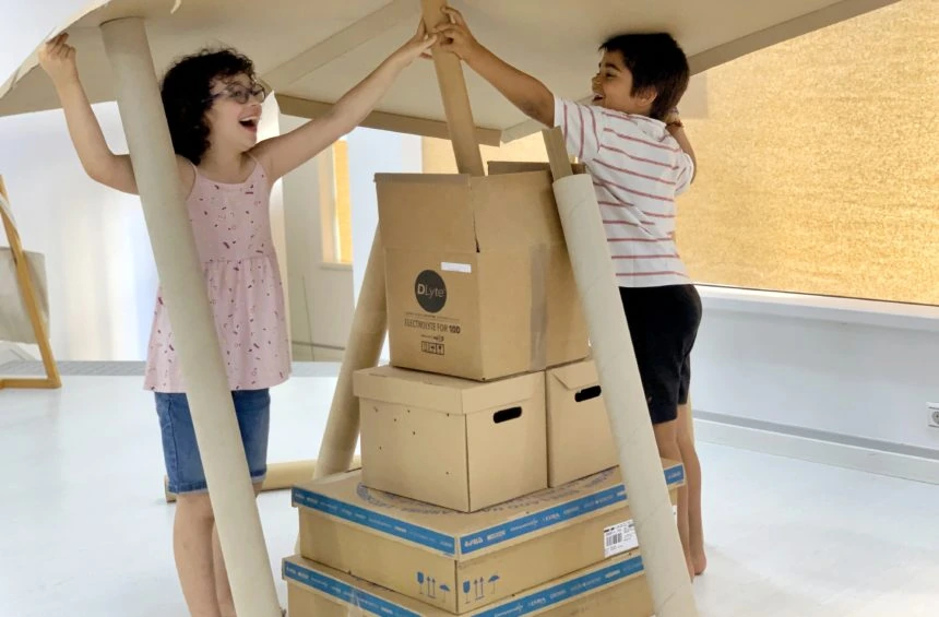 Large Scale Cardboard Boxes and Tubes Construction