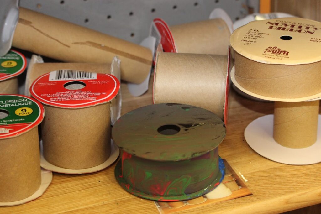 Loose parts reggio play packaging tape rolls
