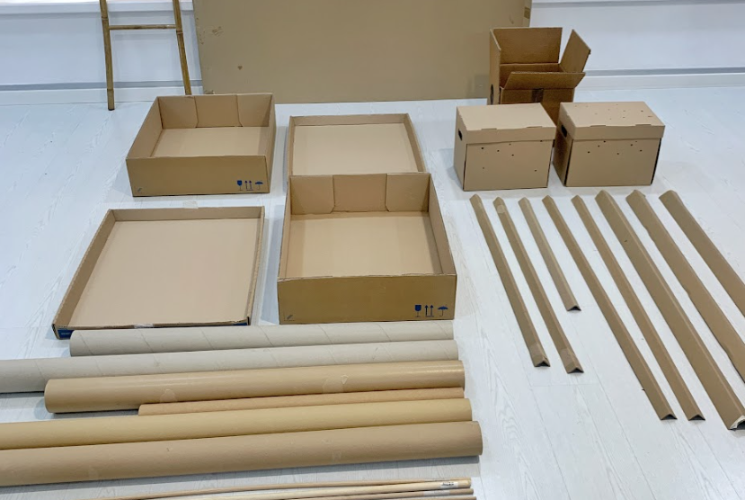 Cardboard Loose Parts, Cardboard boxes and cardboard tubes