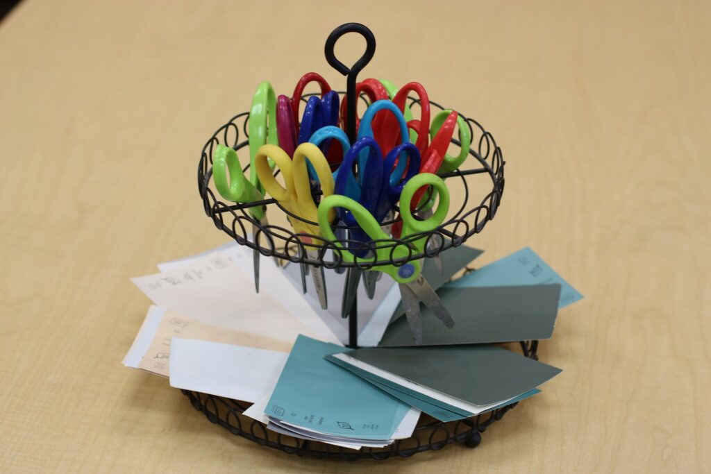 cupcake holder for sorting and displaying collage materials