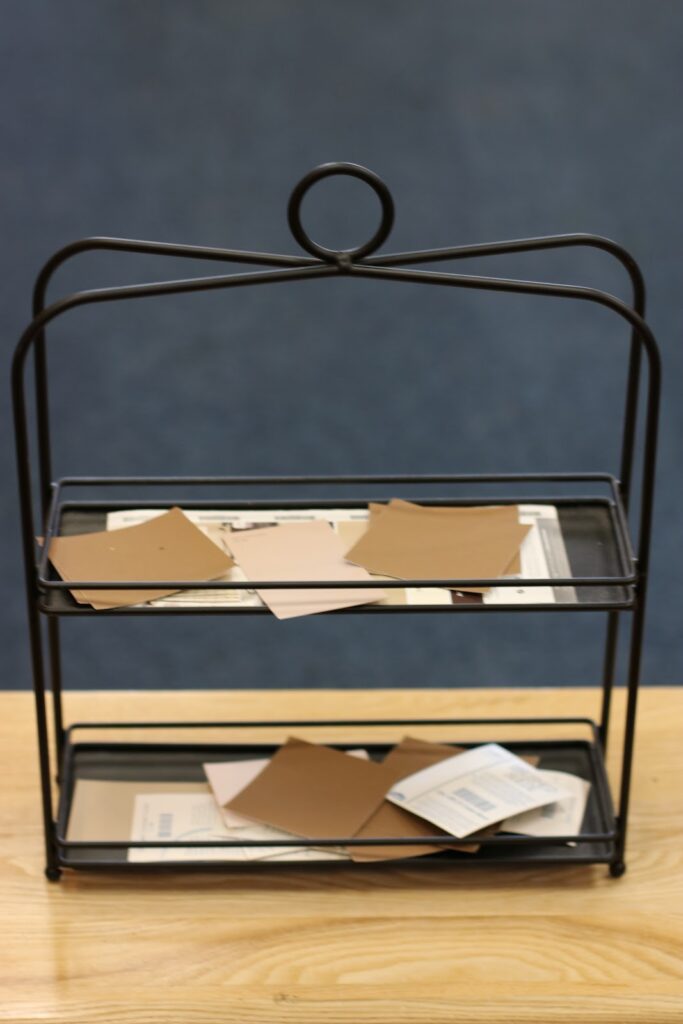 rack for re-usable paper display